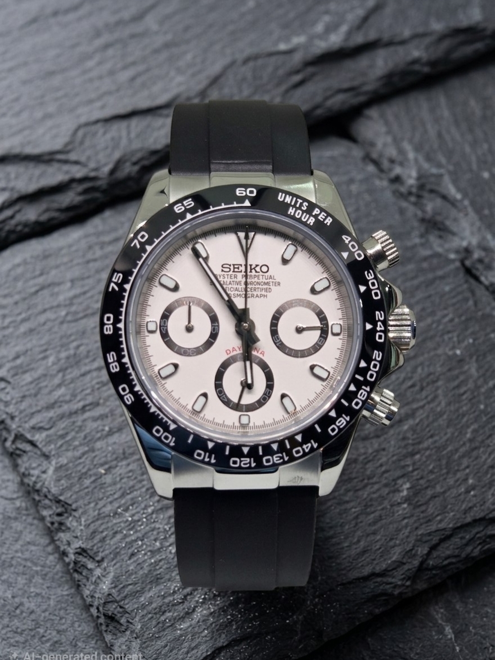 Custom 39mm Seiko Mod Watch VK63 Chronograph Panda Daytona